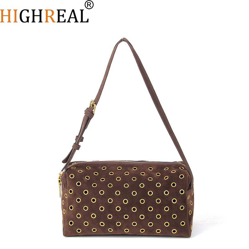 Luxury Bags Coach - Neue High-End-Luxus-Schultertasche im literarischen Stil, Lmitation-Wildleder-Textur,