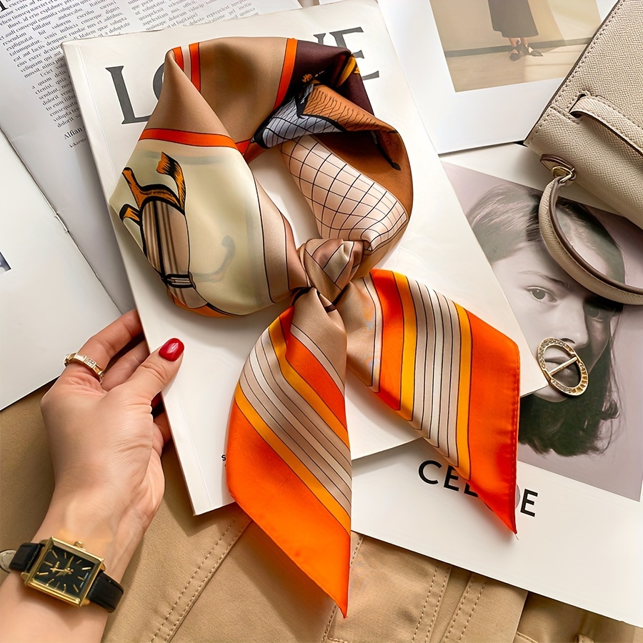 Luxury Bags Office - Luxus Pferd Muster Seide quadratischen Schal