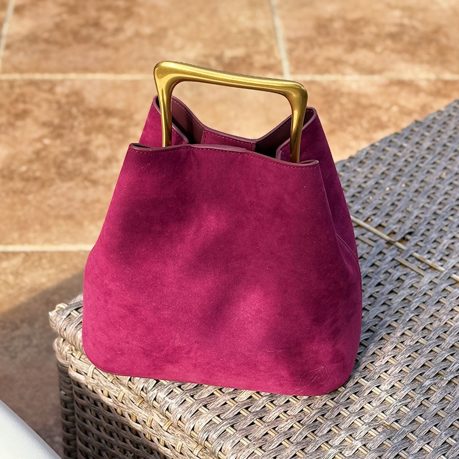 Bucket Bag Suede - Echtes Wildleder Frauen Schulter Umhängetasche Eimer