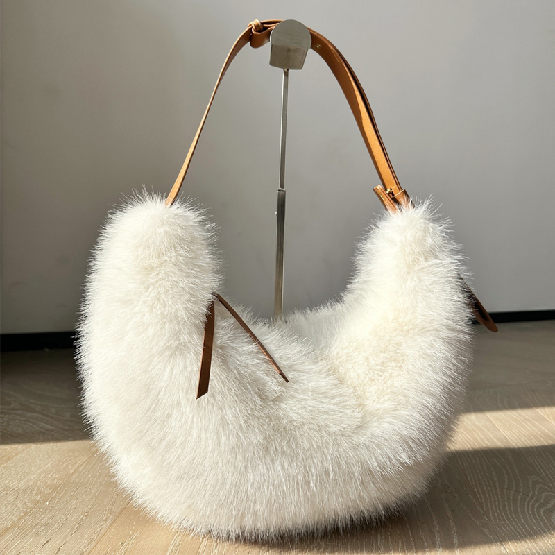 Luxury Bags Of 2026 - Modische Halbmond-Taschen aus Kunstfell für Damen,