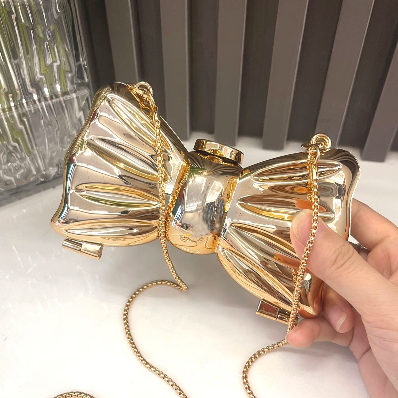Luxury Bags Brand - Goldene Abendtasche, Geldbörsen und Handtasche, luxuriöse