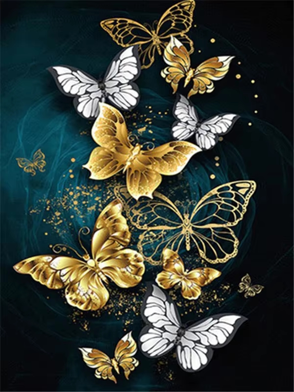 Luxury Bags Europe - DIY Gold-Silber Schmetterling Diamantmalerei, Luxuriöse Metallische