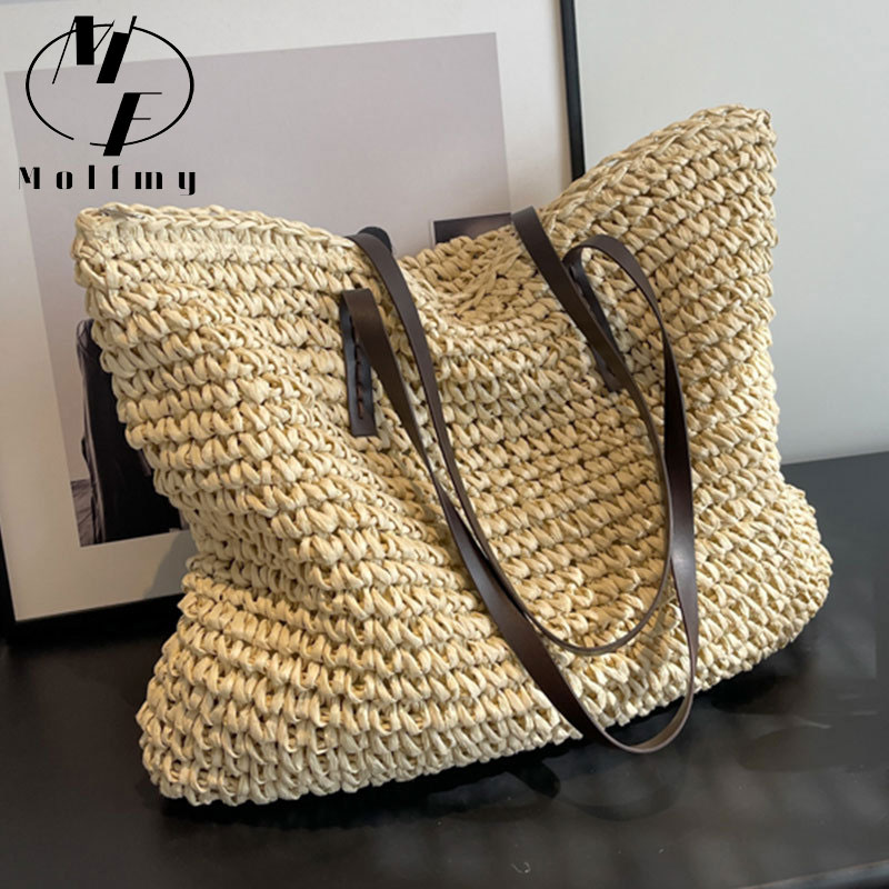 Luxury Bags Vendor - Strohgewebte Tragetaschen, lässig, groß, Luxus-Design, Kapazität,
