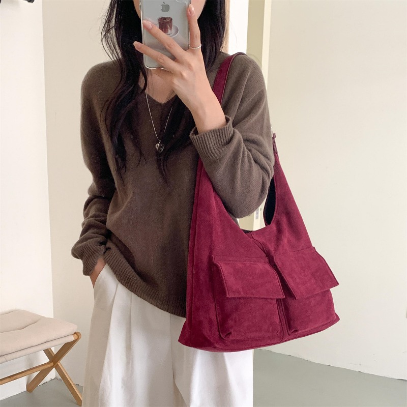 Bucket Bag Suede - Neue Mattierte Kunstwildleder-Tragetasche mit Großer Kapazität