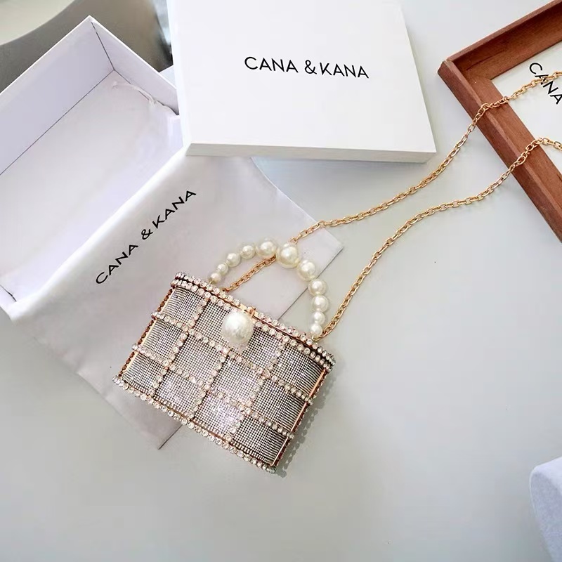 Luxury Bags Gold - Hochwertige Glitzer-Damenhandtasche Luxuriöse Goldmetalltasche Kristall Glänzende