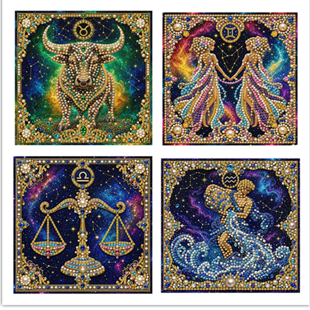 Luxury Bags Europe - 5D Perlen-Diamant-Malerei-Set 12 Sternzeichen Luxus-Edelstein-Kristall-Mosaik-Kunst DIY-Stickerei