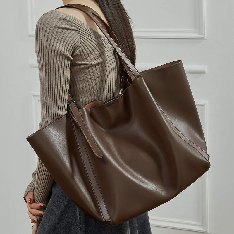 Luxury Bags Coach - Burminsa Vintage Echtleder Große Tragetasche Schultertaschen