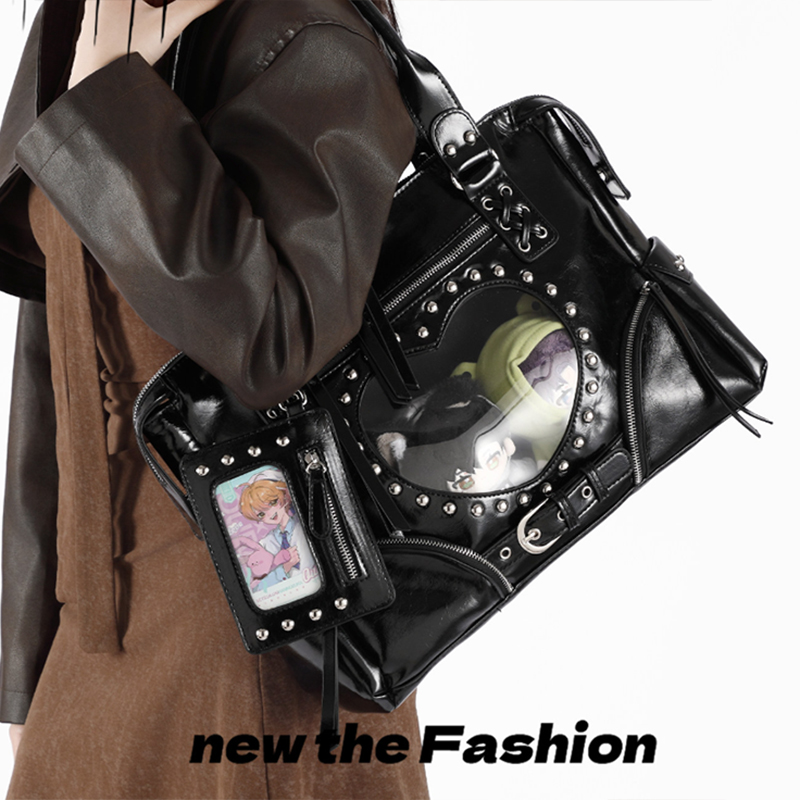 Punk-Leopardenmuster-Nieten-Mo – Bucket Bag Suede Bewertung und Preis