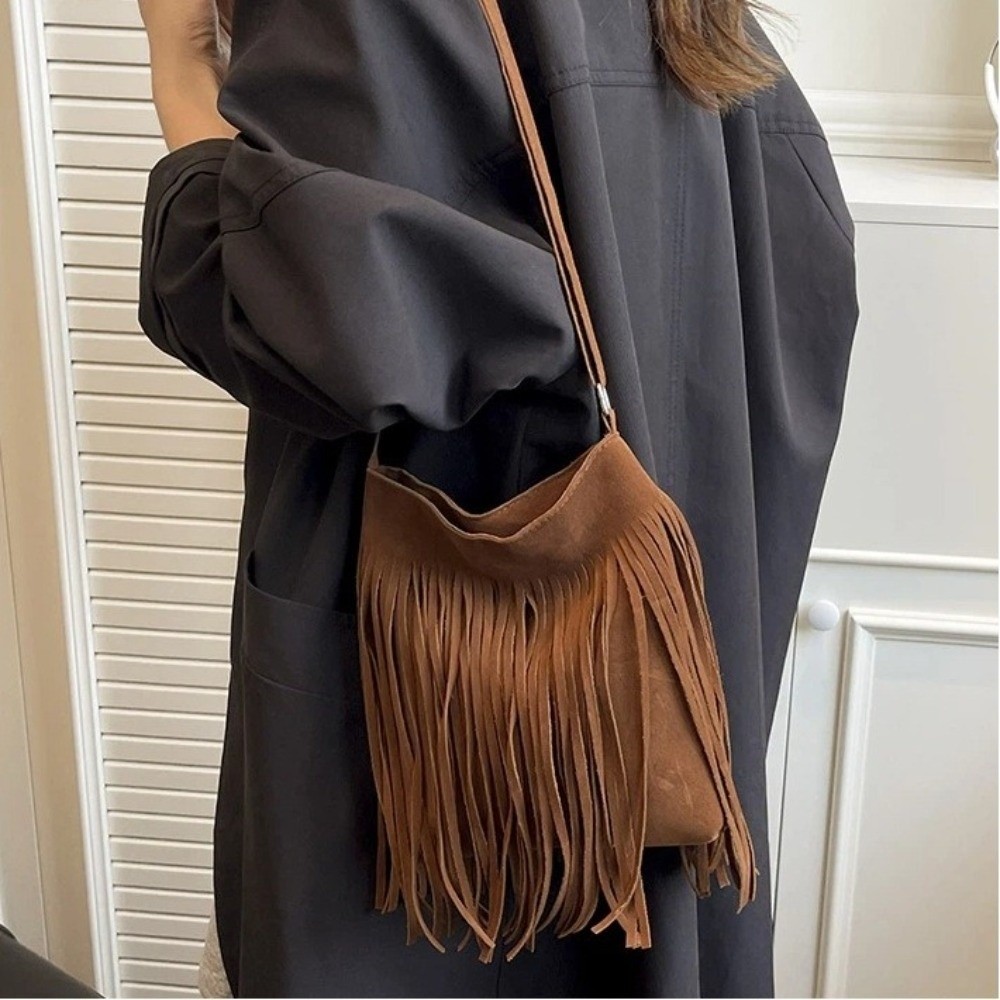 Modische Wildleder-Fransen-Umh – Bucket Bag Suede Bewertung und Preis