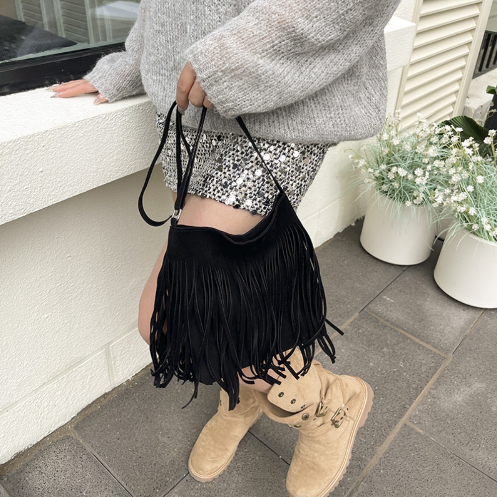 Modische Wildleder-Fransen-Umh – Bucket Bag Suede Bewertung und Preis