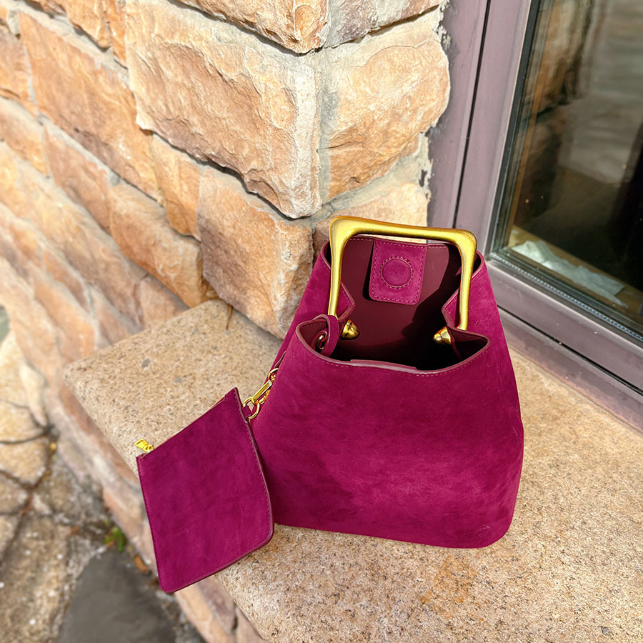 Echtes Wildleder Frauen Schult – Bucket Bag Suede Bewertung und Preis