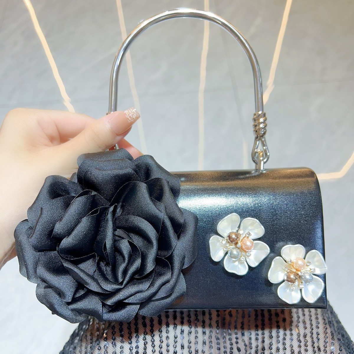 Luxus Gold 3D Blume Clutch Tas – Luxury Bags Gold Bewertung und Preis
