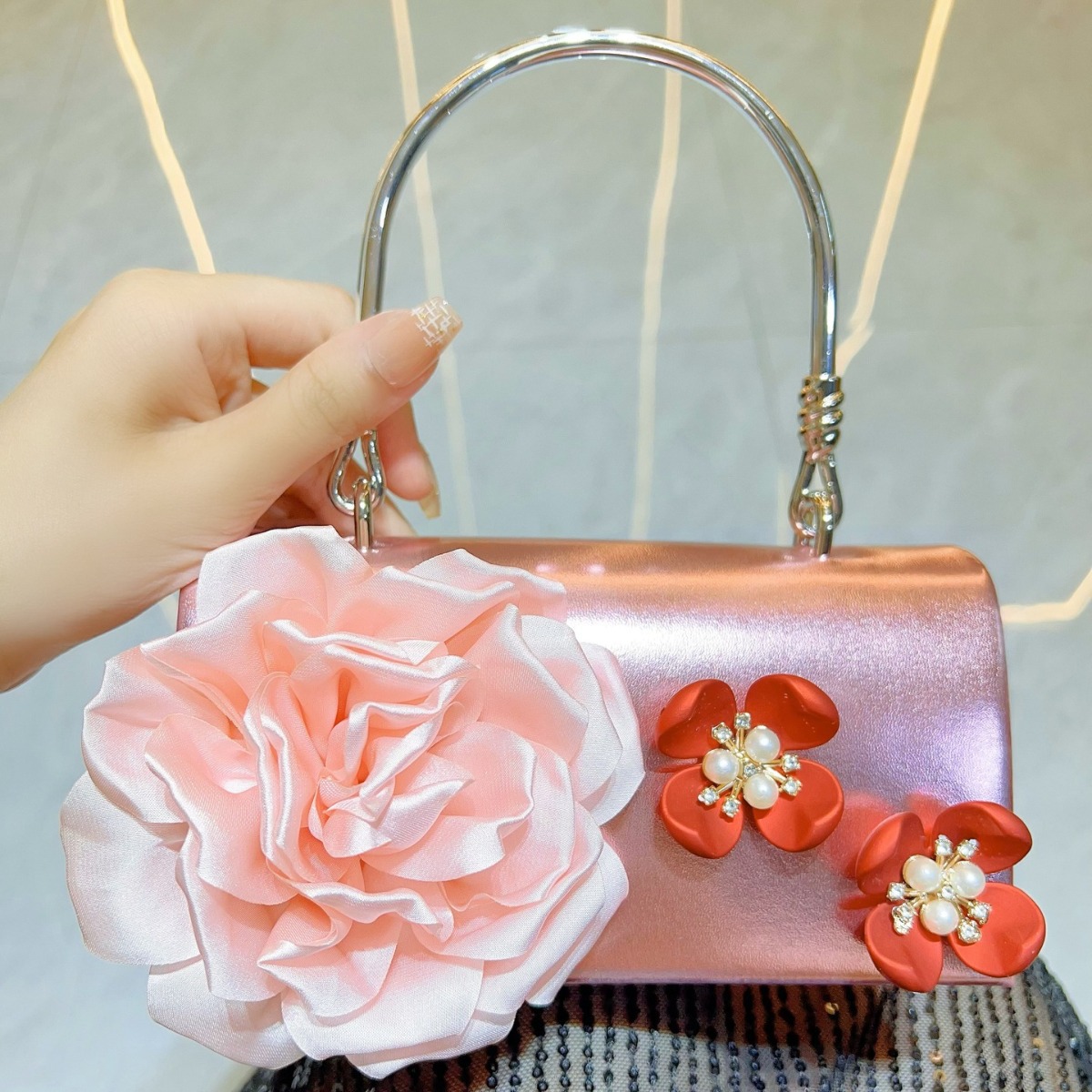 Luxus Gold 3D Blume Clutch Tas – Luxury Bags Gold Bewertung und Preis