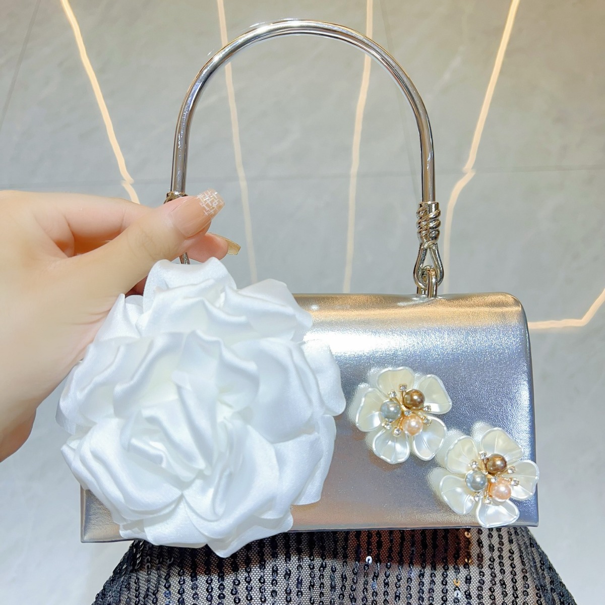 Luxus Gold 3D Blume Clutch Tas – Luxury Bags Gold Bewertung und Preis
