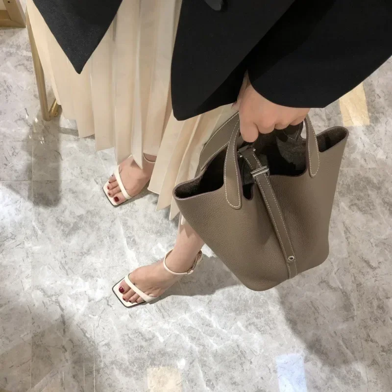 2023 neue Kontrast Farbe Rinds – Bucket Bag Suede Bewertung und Preis