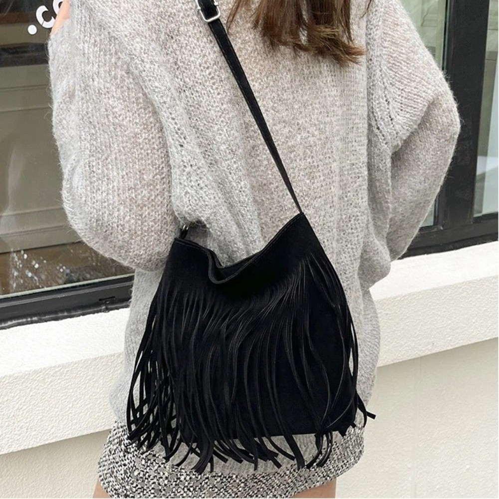 Modische Wildleder-Fransen-Umh – Bucket Bag Suede Bewertung und Preis