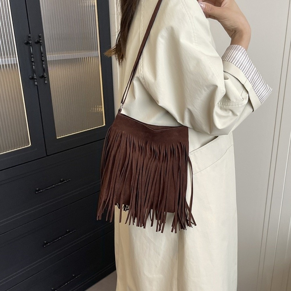 Modische Wildleder-Fransen-Umh – Bucket Bag Suede Bewertung und Preis